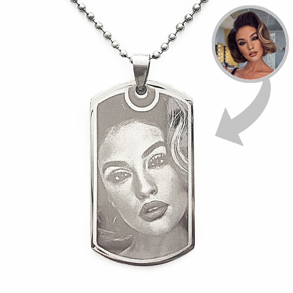 (Dog-Tag) Engravable Necklace - Stainless Steel / M-494